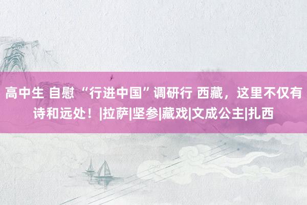 高中生 自慰 “行进中国”调研行 西藏，这里不仅有诗和远处！|拉萨|坚参|藏戏|文成公主|扎西