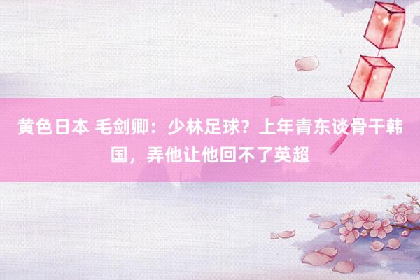 黄色日本 毛剑卿:少林足球?上年青东谈骨干韩国,弄他让他回不了英超