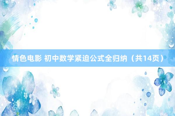情色电影 初中数学紧迫公式全归纳（共14页）