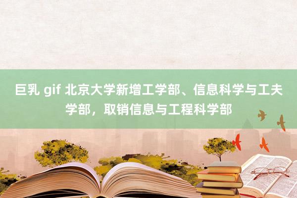 巨乳 gif 北京大学新增工学部、信息科学与工夫学部，取销信息与工程科学部